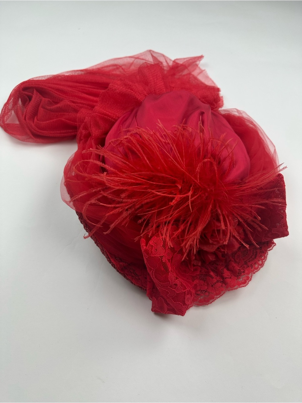 Elsie Massey Red Vintage Hat Unique One of A Kind
